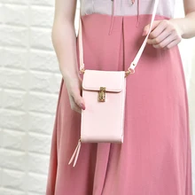 2019 New Fashion PU Leather Phone Women Wallet Shoulder Bag Coin Card Holder Purse Solid Color High capacity Wallet noenname handmade fashion flower embroidery design purse high capacity women card coin wallet national style ladys bag