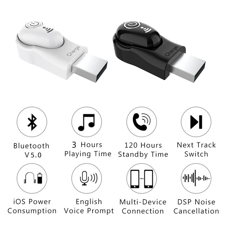 S650+ мини Bluetooth наушники Беспроводная гарнитура USB в уши невидимые наушники гарнитура стерео с микрофоном для телефона compat