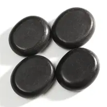 Горячая полезные 4 шт. натуральный горячий камень массаж базальтовые камни овальной формы камни традиционный здоровый инструмент красоты