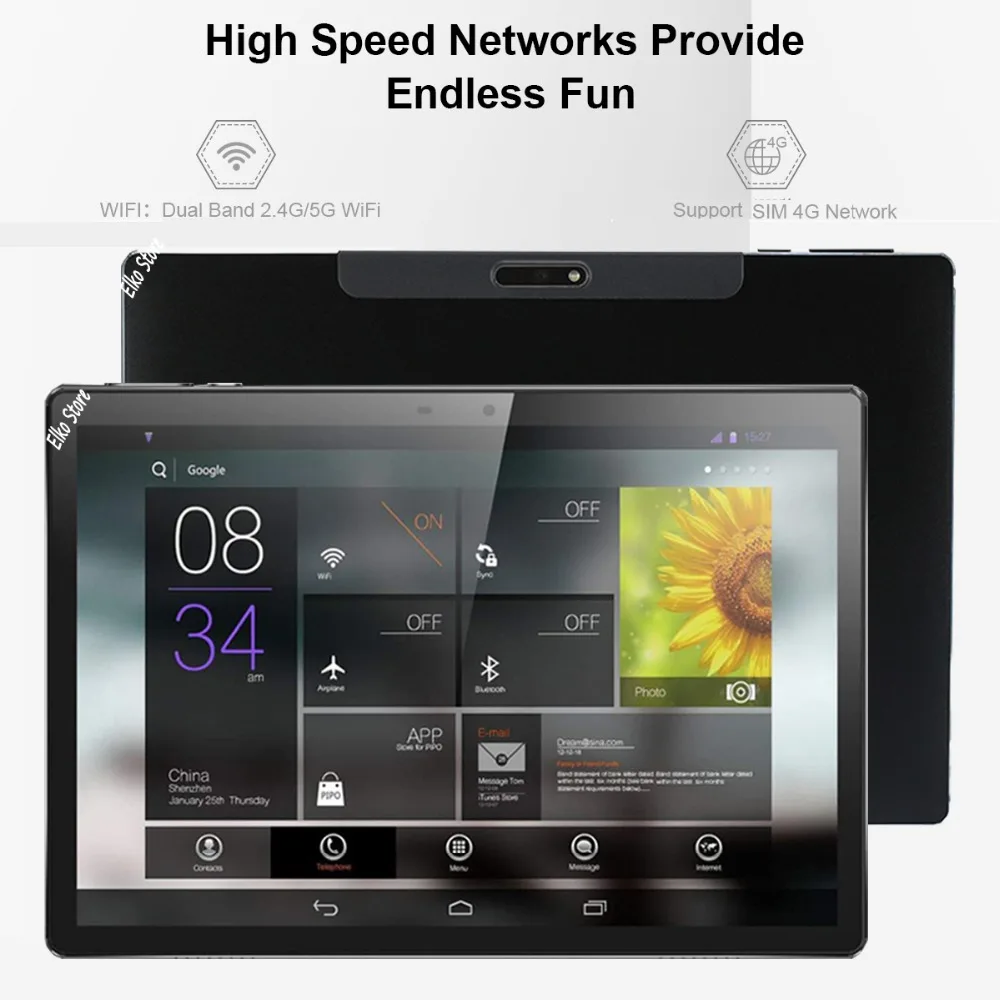 Быстрая/Плавная игра/видео 2.5D стекло 4G LTE Android 8,1 10-дюймовый планшет 10 ядер 6 Гб ram 128 Гб rom 1920*1200 ips 2,4G/5G Wifi