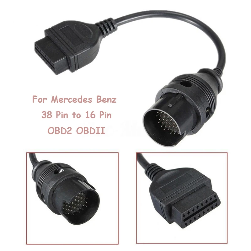 

CDIY 1PC Diagnostic Cable For Mercedes Benz 38 Pin OBDII OBD2 To 16 Adapter Cable Wire OBD II Diagnostic Connector Detector Tool