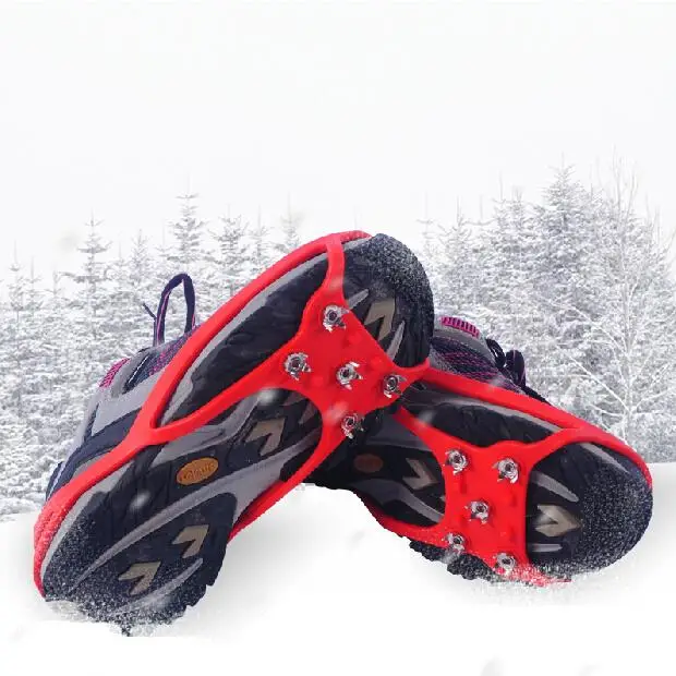 New 1pair Black Round nonslip footwear Anti slip Graber Ice Crampon for hiking Snow Ice Gripper