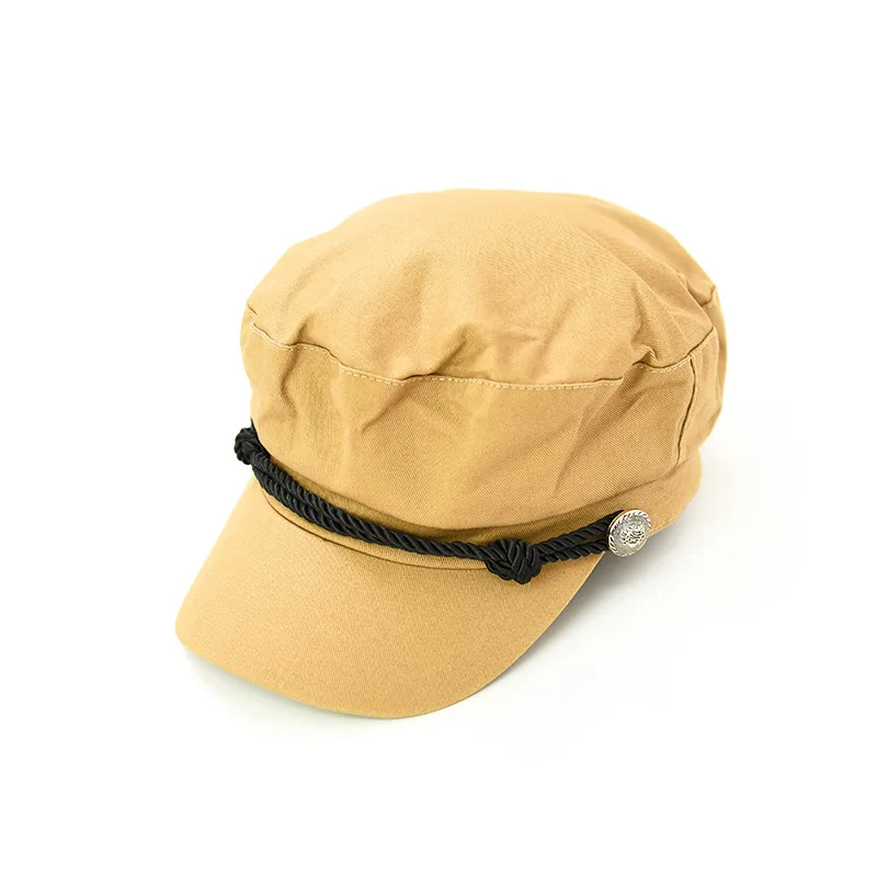 Горячая Распродажа унисекс черный военный колпак для женщин и мужчин модные береты уличный стиль восьмиугольная кепка брендовые кепки Newsboy шляпа