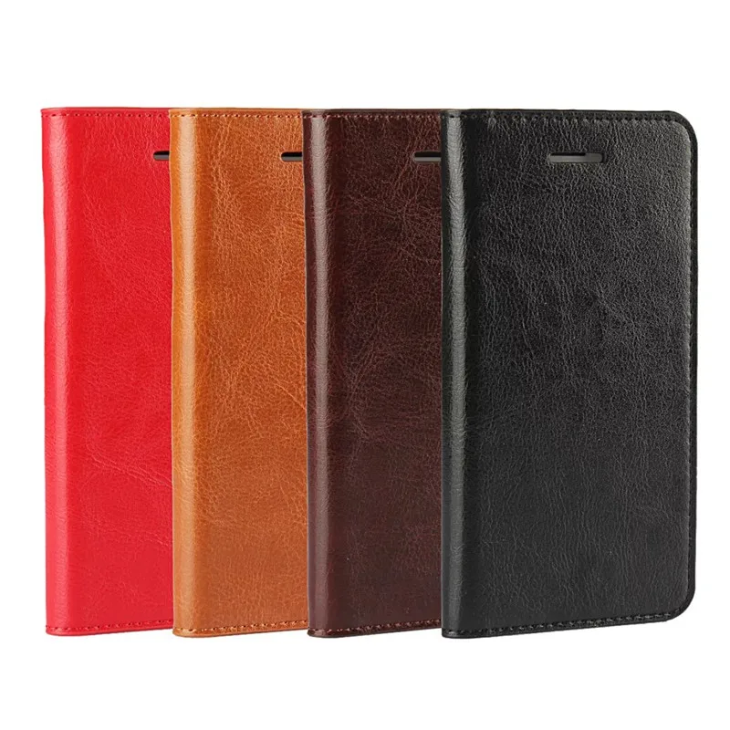 

Luxury Coque Flip Cover For iPhone 7 Case Crazy Horse Pattern Real Genuine Leather Wallet Phone Case For iPhone 7Plus Retro