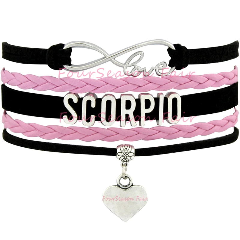 (10 PCS/lot) Custom Infinity Love Scorpio Bracelet The Zodiac Sign
