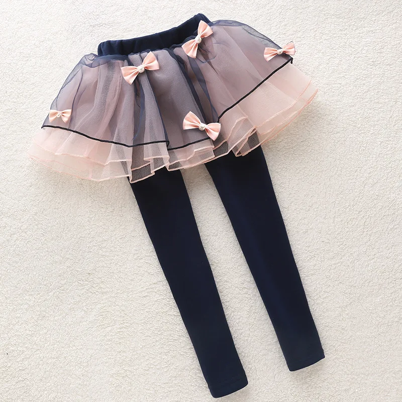 Girls Wear Leggings Korean Female Trousers Thick Autumn and Winter Beads Backing Skirt-pants 8 Style | Мать и ребенок