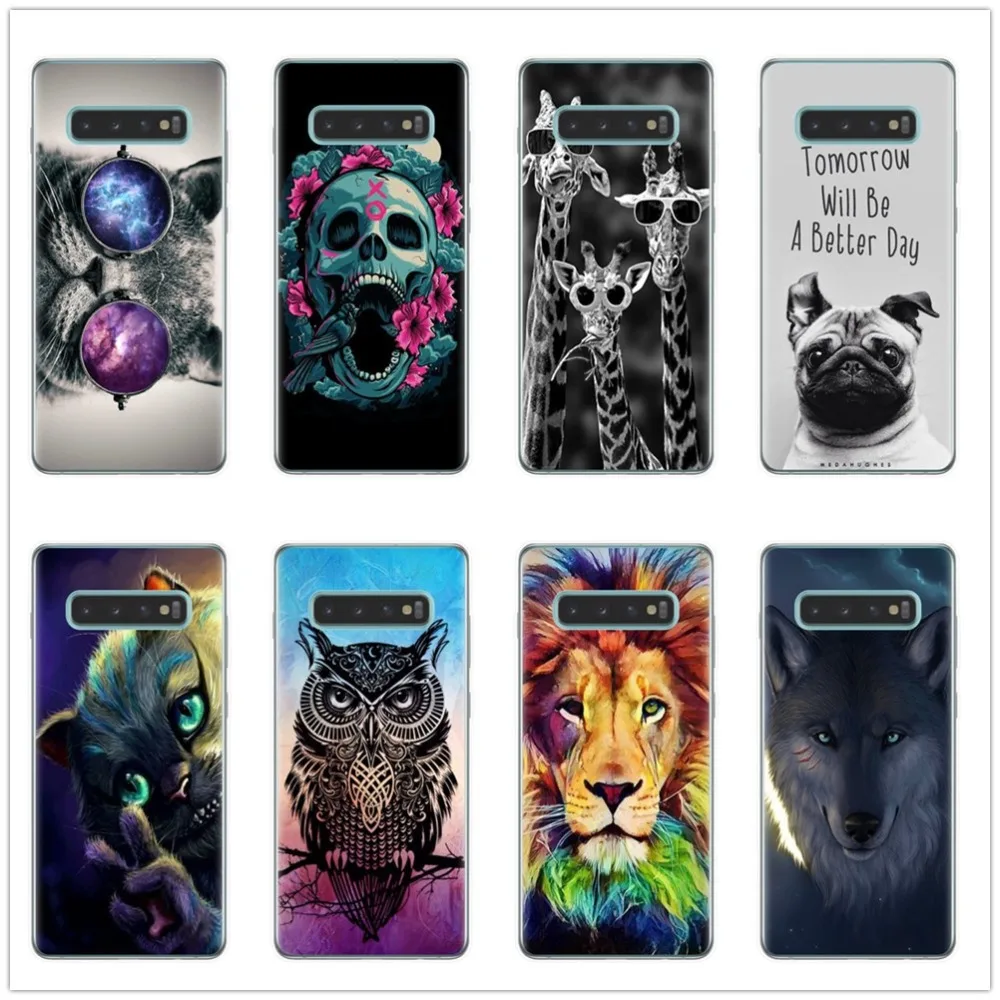 

For Samsung S10 Plus S10E Lite Case Silicone Cover TPU Soft Cover For Samsung Galaxy A10 A30 A50 M10 M20 M30 Cartoon Coque Capa
