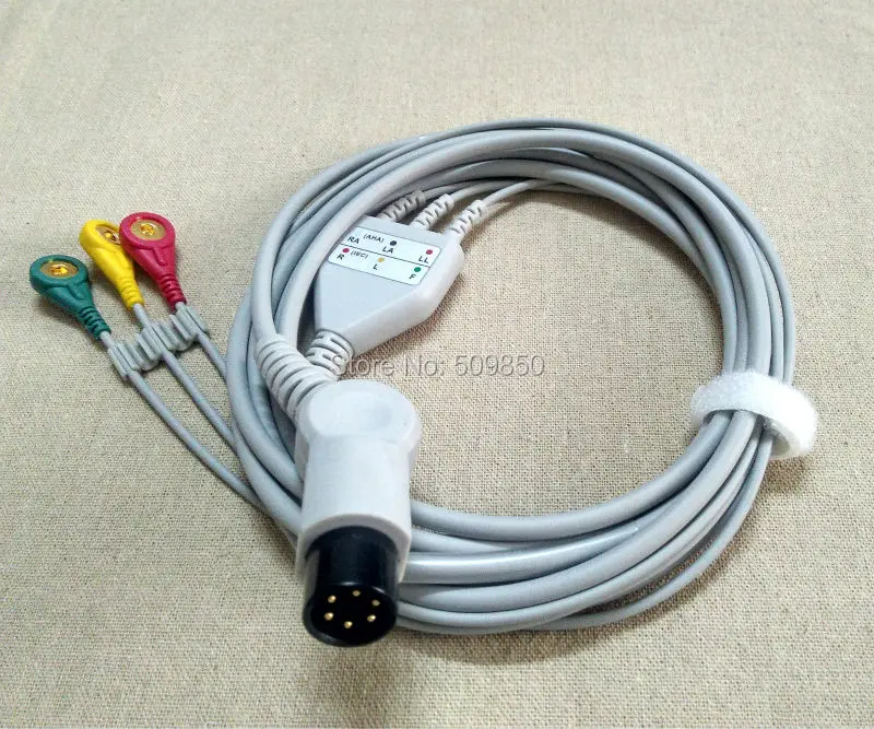 Goldway Mindray PM7000 PM8000 PM9000 MEC1000 MEC2000 6 контактов цельный 3 свинца ecg кабель оснастки на