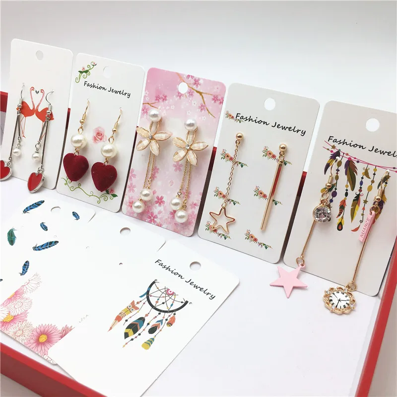 

12pcs/lot New Type 9x5cm Jewelry Packaging Card Nice Kraft Cardboard Card Handmade Earring accessories display Cards