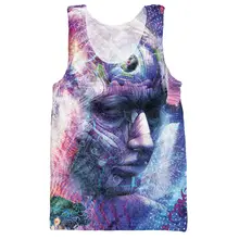 Харадзюку майка с принтом Thinker посмотреть в ум узор 3d жилет без рукавов Мужская Летняя мода мужская одежда Джерси