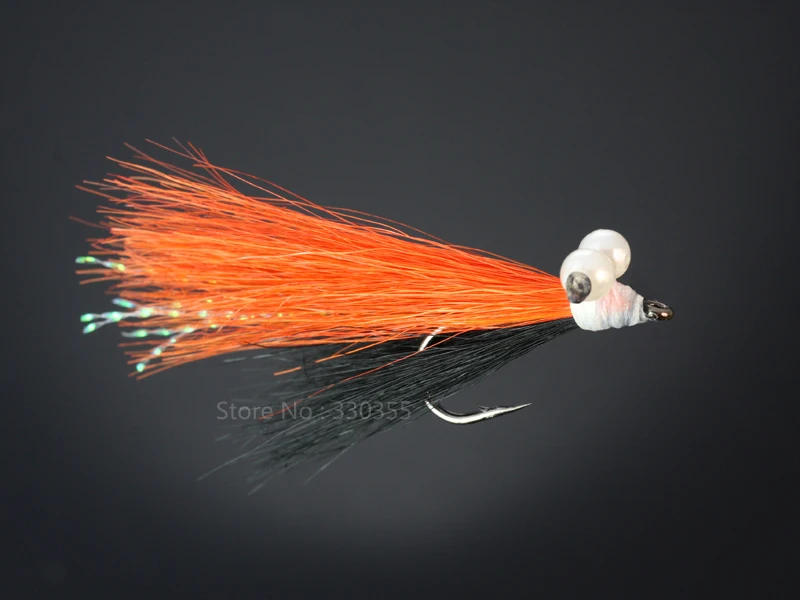 100 Pcs Deceiver Flies Black/Red Saltwater Fly Fishing Fliesin Fishing