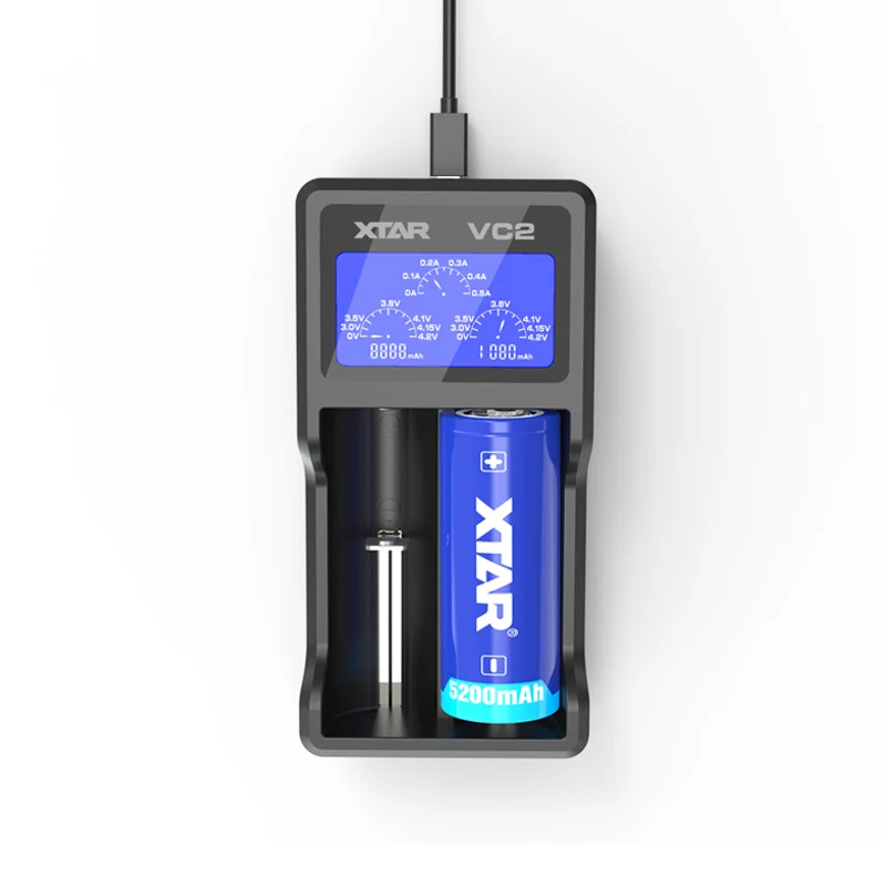 Зарядное устройство XTAR VC2S ЖК дисплей зарядное 18650 USB литий ионный аккумулятор 20700