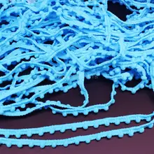 100 ярдов, отделка помпонами бирюзового цвета, отделка помпонами, отделка помпонами и кружевная отделка