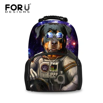 

FORUDESIGNS Campus Boys Travel Backpack 3D Animal Rottweiler Dog Printing Backpack for Men Large Leopard Backpack Rucksack