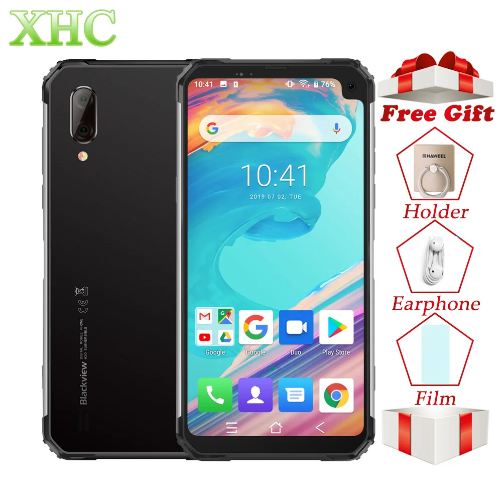 

Blackview BV6100 6.88" Smartphone 3GB+16GB Android 9.0 IP68 Waterproof Cellphone 5580mAh NFC Dual SIM Fingerprint Mobile Phone