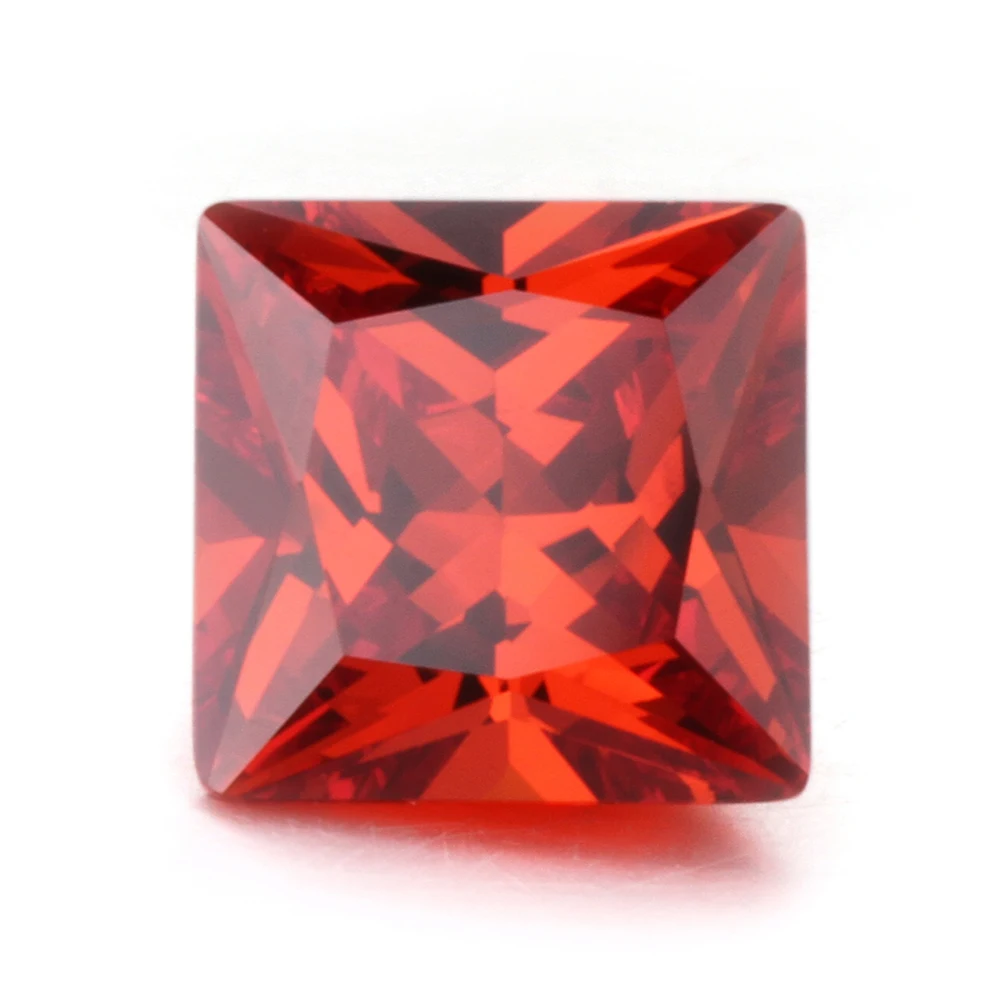 

High Quality Size 1.5x1.5mm ~ 12x12mm Square Shape Orange Color Loose Cubic Zirconia Stone