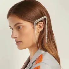 Женские Роскошные блестящие заколки для волос со стразами несимметричные кисточки имитация кристалла Ювелирное Украшение брошь в виде булавки заколка для волос заколки