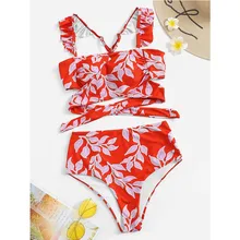 Бикини Mujer Biquini Maillot De Bain Femme Холтер пуш-ап комплект бикини купальник женский цветочный принт одежда для плавания