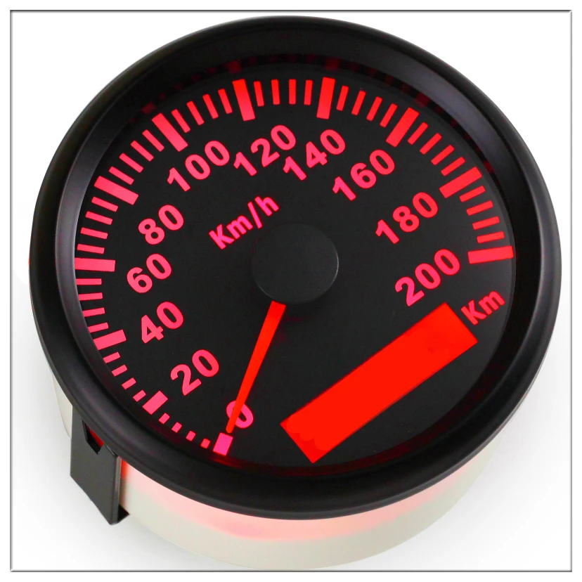 

85MM GPS Speedometer Speed Gauge Pointer display Odometer 200 kmh Meter ATV Motorcycle Marine Boat Buggy 12V/24V Red backlight