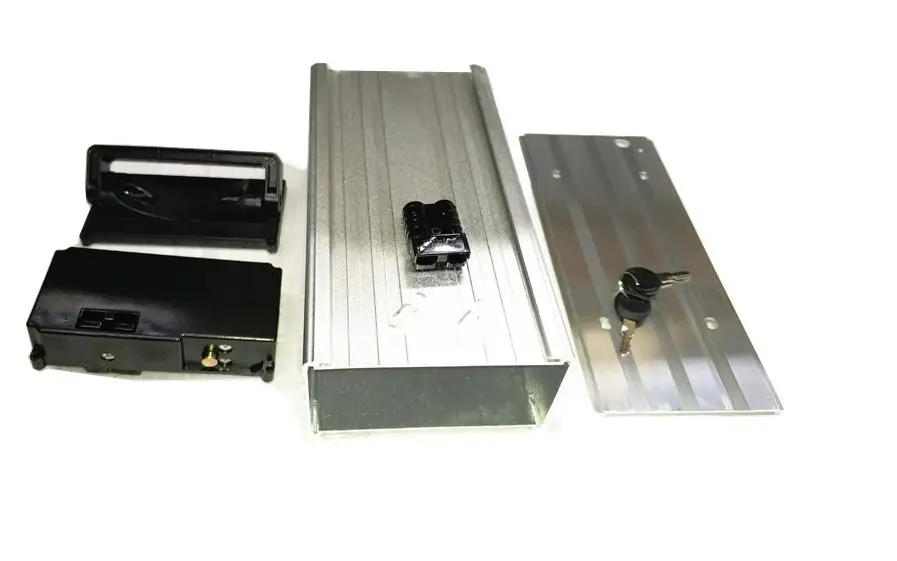

rear rack style battery aluminum case electric bike lithium battery storage box inside diameter 145 x 68 x 295mm