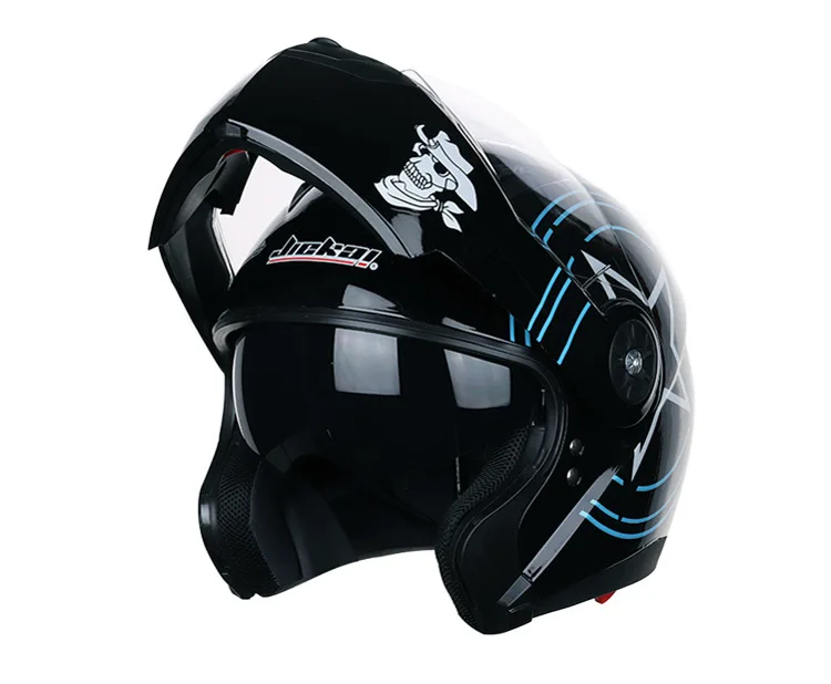 Мотоцикл JIEKAI анфас шлем с двойными линзами для мужчин Электрический moto rbike для верховой езды гоночное кожаный чехол из искусственной кожи(шлем capacestes moto