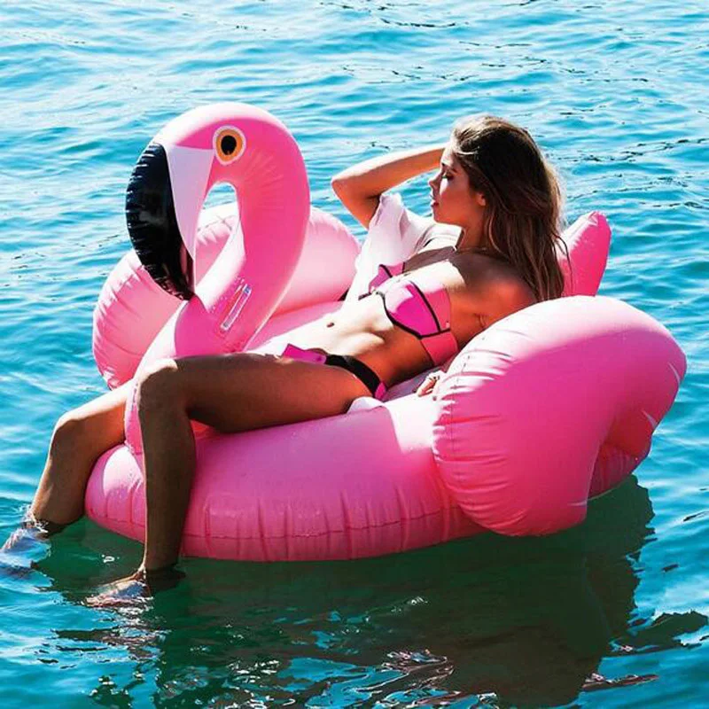comprar Gigante Inflável Flamingo 60 polegadas Unicórnio Piscina Jangada Flutua Tubo Anel Círculo Natação Água Cama Boia Piscina Adultos Brinquedos Festa