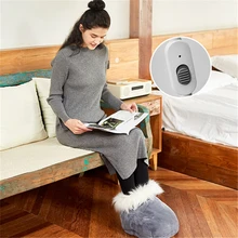 

Electric Warm Pad Feet Treasure White Long Hair Thickening Burrswarm Electric Heating Shoe Foot Warmer Heating Heated Warm Pad