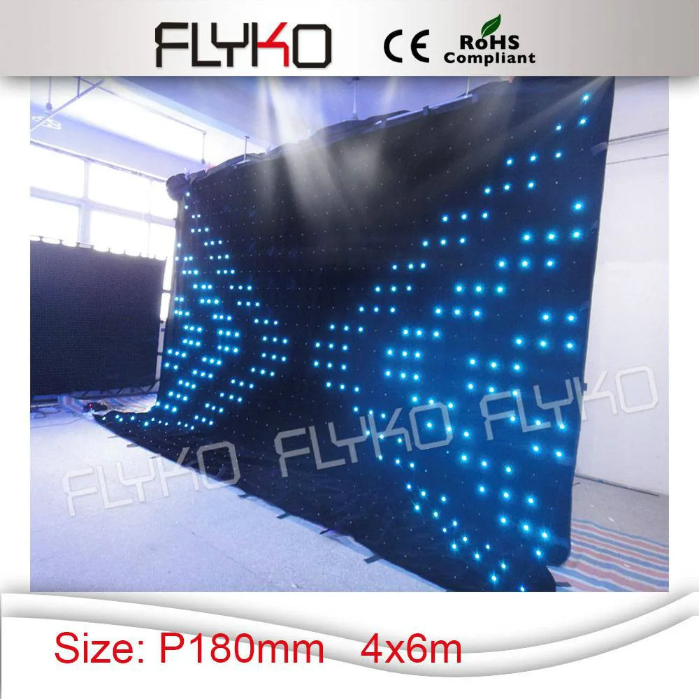 Outdoor colorful led light soft folding led curtain screenin Stage