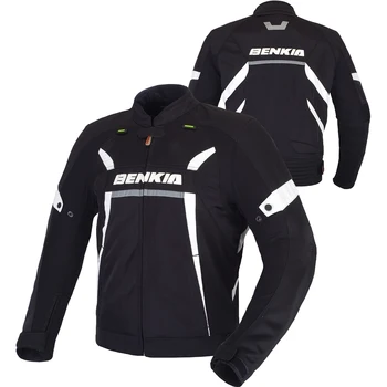 

BENKIA Motorcycle Jacket Men Windproof Moto Jacket Breathable Mesh Textile Biker Motorbike Jacket Armor Street Cruiser Clothing