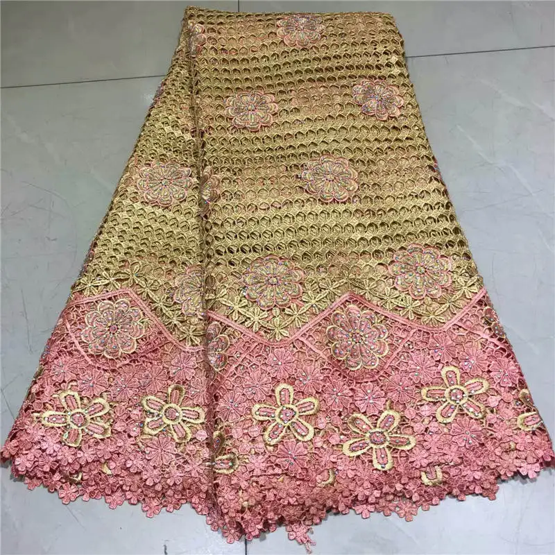 

ZQJ!African Laces Fabrics Embroidered Nigerian Guipure French Cord Lace High-quality African French Net Lace Fabric ! P60309