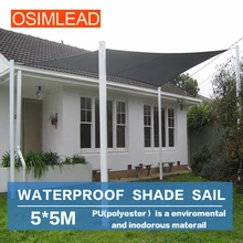 OSIMLEAD 5*5 м водонепроницаемый от Солнца Парус квадратный полога-открытый тент для защиты от солнца-16,5 '* 16,5"