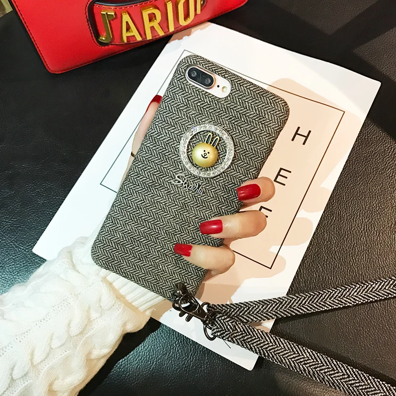 Aoweziic для IPhone X XS MAX XR Набор мобильного телефона со шнурком фланелевой подвеской на
