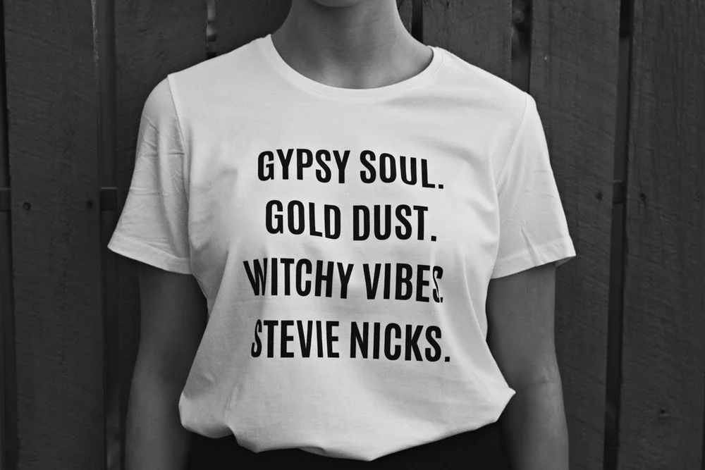 Kuakuayu HJN Цыганская душа золотая пыль ведьмик Стив Nicks футболка Tumblr модная печатная