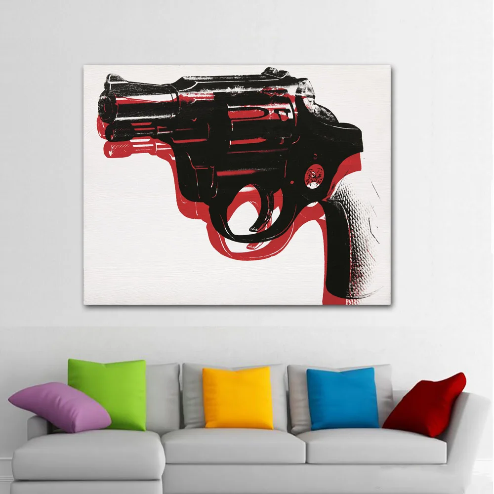 Бескорыстно Энди ворхол Абстрактная Живопись пистолет настенные картины для гостиной поп-арт Печать на холсте и плакаты без рамы - Цвет: 5930d2287480d2dc6359