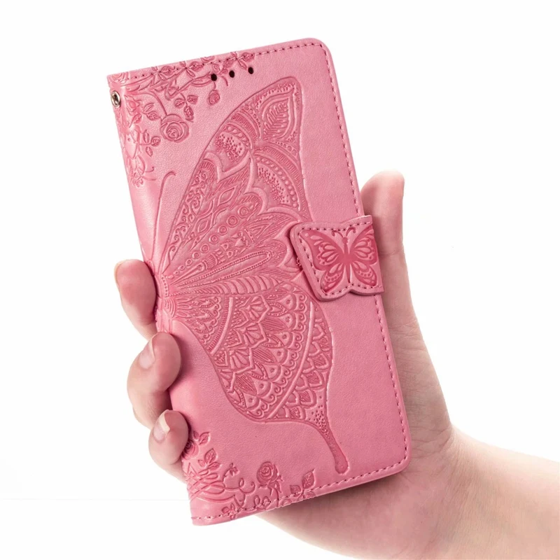 Butterfly-Pink Чехол для samsung A50 A70 A10 A40 бумажник чехол A20E M40 M20 M10 M30 A80 A60 A10E A20 A30 крышка чехол для samsung Galaxy A50 A10 A70 - Цвет: Butterfly-Pink