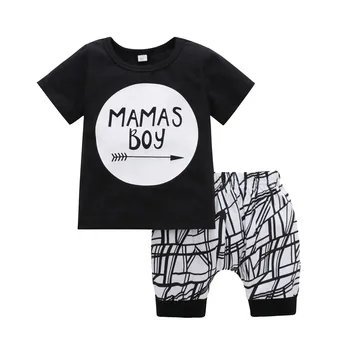 

SZYADEOU Infant Toddler Kids child baby sets For Girls boys summer 2019 Letter 2piece Tops+Shorts baby Suit Clothing Clothes L4