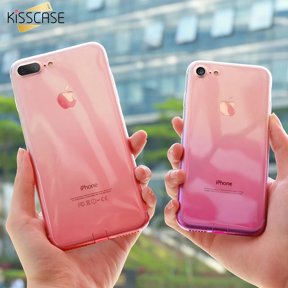 

Case For iPhone 7 8 X XR XS Xs Max Gradient Case Transparent Silicone Cover Coque For iPhone 6 6S X XS 7 8 Plus KISSCASE Case