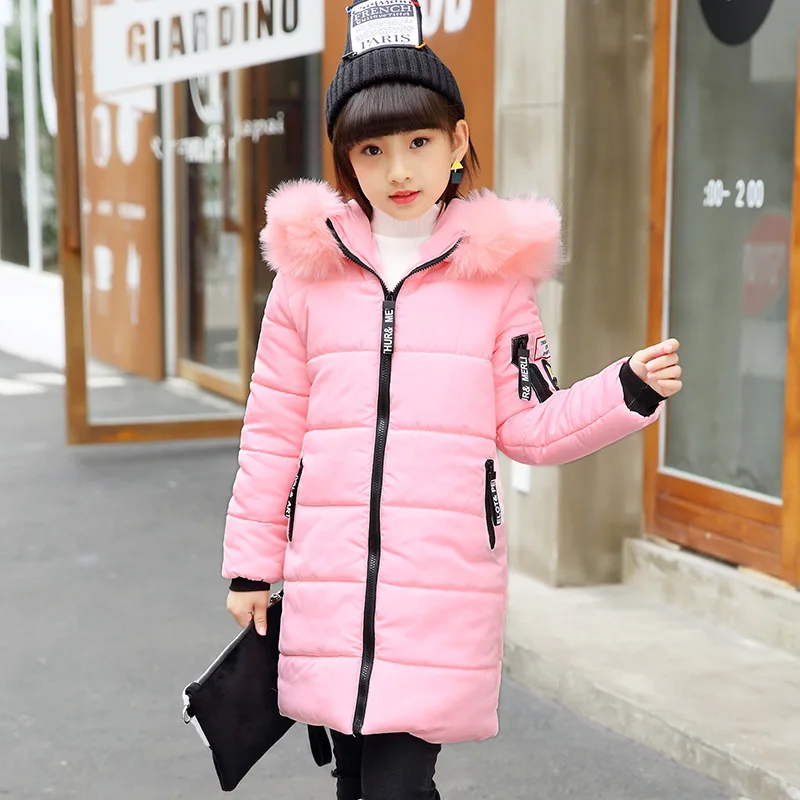 2018 New Girls Long Cotton Padded Jacket Children Winter Coat Kids Warm Thickening Hooded Down Cotton Coats for Teenage Outwear 2018 New Girls Long Cotton Padded Jacket Children Winter Coat Kids Warm Thickening Hooded Down Cotton Coats for Teenage Outwear