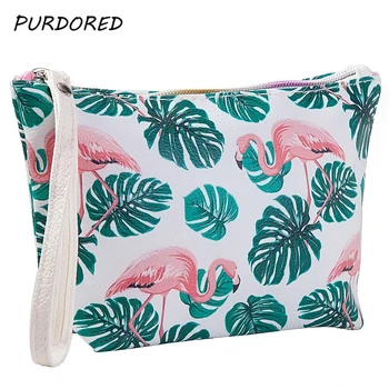 

PURDORED 1 pc 3D Printing Flamingo Cosmetic Bag Women Travel Make Up Bag Washing Bag Organizer Makeup Cases Dropshipping