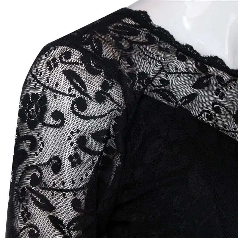 sexy 2018 summer dresses of half sleeve and knee-length with lace dress elegant party black solid female dropshipping 40AT203