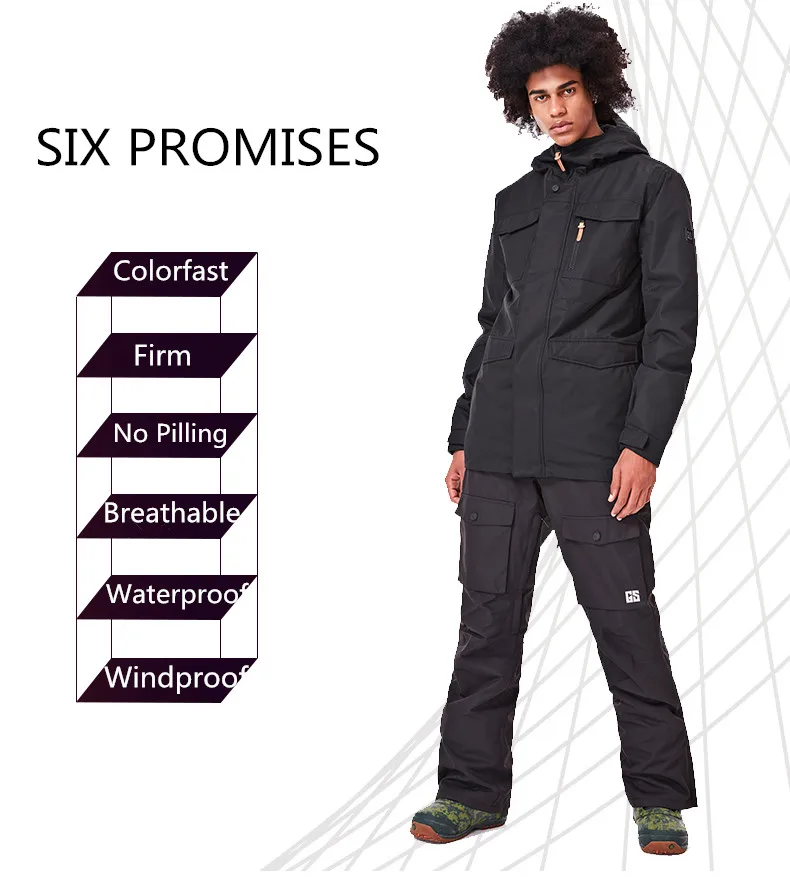 Мужская куртка для катания на лыжах, водонепроницаемая, дышащая, водонепроницаемая, Снежная куртка для катания на лыжах и сноуборде, теплая Мужская ветрозащитная куртка