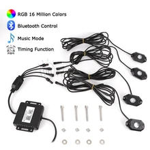 36w Multi-color RGB LED Rock Light Kits with Wireless Remote Control for Cars Truck 4×4 Jeep Mine Boat Neon Replacement