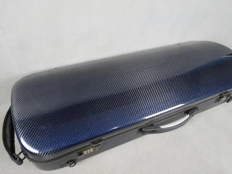 Adjustable viola case, blue colour carbon fiber (CIPHER) lock viola