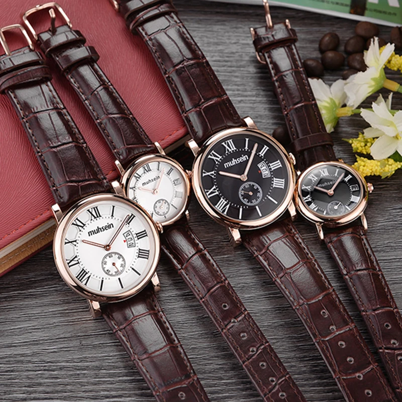 

2018 new fashion belt ladies&men watch Simple waterproof stainless steel quartz watch