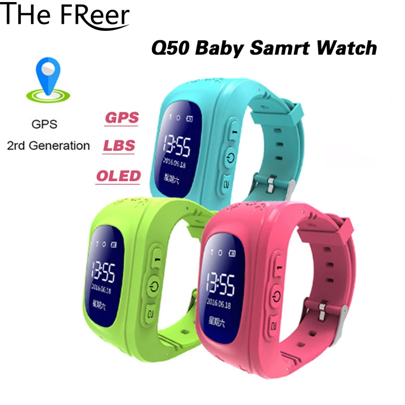 

Anti Lost Q50 OLED Screen Child GPS Tracker SOS Smart Monitoring Positioning Phone Kids GPS Baby Watch Compatible IOS Android
