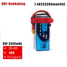 2017 dxf lipo Батарея 2 S 7.4 В 3300 мАч 45C max90c t/XT60 LiPo RC Батарея для RC вертолет автомобиля лодка 2 s