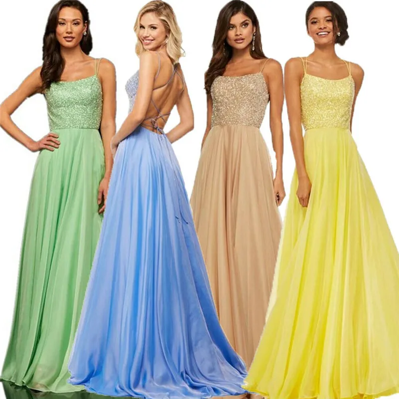 

2019 Summer Fashion Women Formal Elegant High Waist Long Maxi Dress Strapless Long Glitter O-neck Backless Evening Party Dress