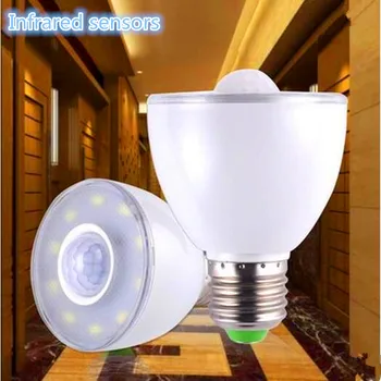 

New Infrared induction 3W 5W E27 E26 warm white/White Light Body Infrared Sensor PIR Motion Sensor Detection LED Lamp Bulb