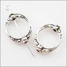 12 шт тибетский серебряный тон овальные точки разделительная рамка бусины амулеты 14,5x19,5 мм