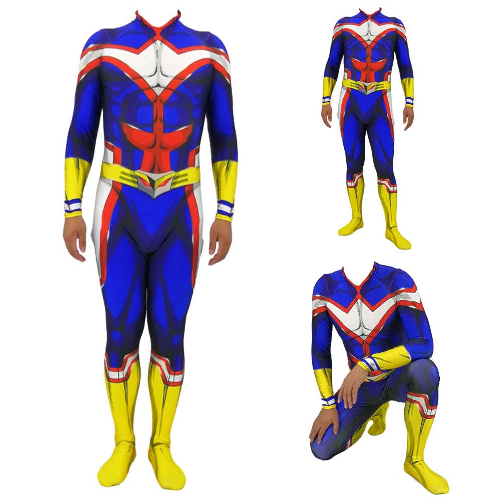 Детские мужские костюмы для косплея JP Amine All Might Комбинезоны из спандекса и лайкры
